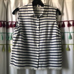 Madewell stripe button up tank / blouse